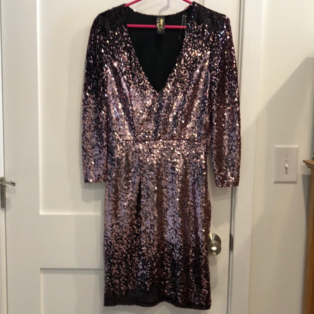 Pink to purple ombré dress